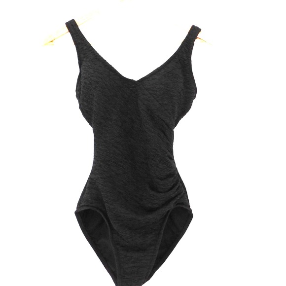Penbrooke Other - Penbrooke Krinkle Size 8‎ Black Faux Wrap One-Piece Swimsuit